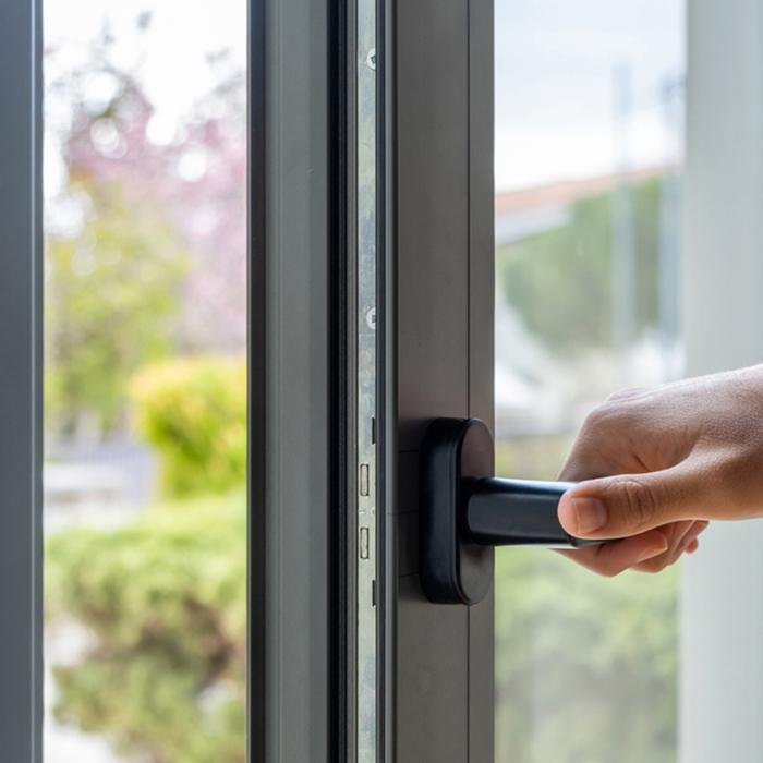 Fenêtre en aluminium avec crémone